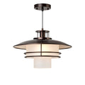 **Lampa wisząca w stylu industrialnym z metalowymi detalami**