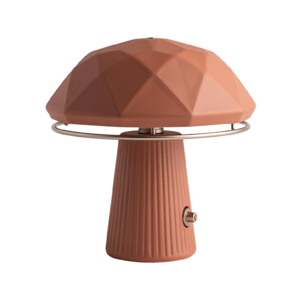 **Lampa stołowa z geometrycznym kloszem w kształcie grzyba**