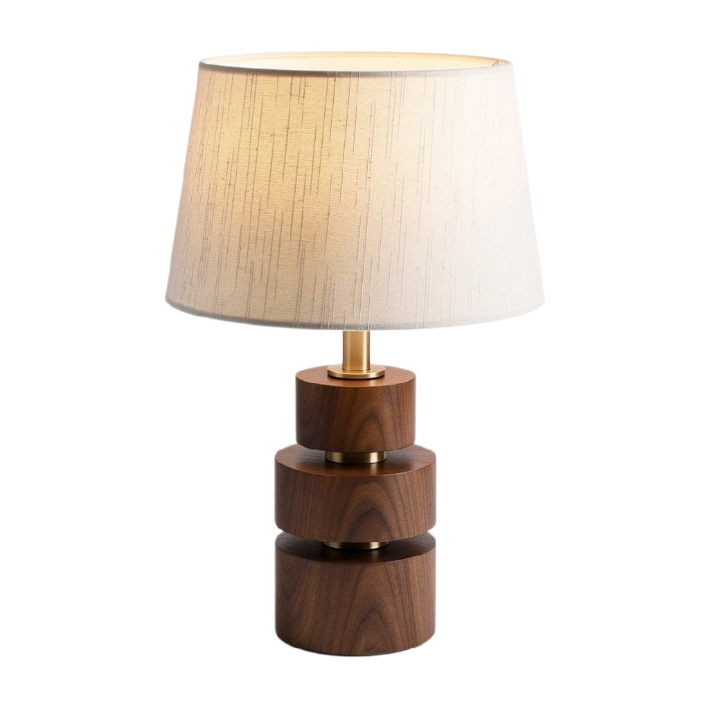 **Lampa stołowa z drewna z abażurem**